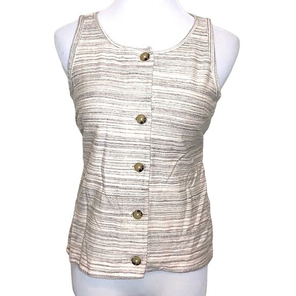 Lucky Brand Belted button down tank top Size Small - Picture 1 of 7